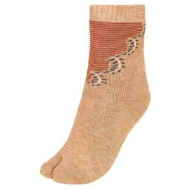 CREATURE Warm Woolen Calf Length Thumb Socks For Women Winter Wear (Light brown, Large)- Set of 3 Pairs