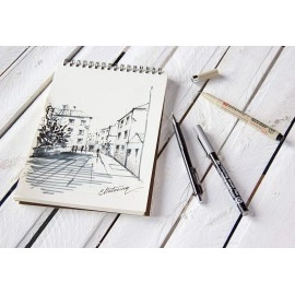 Sakura Cushioning Point Mechanical Pencil Starter set with lead refill, (HB, 0.3) and eraser (Black)