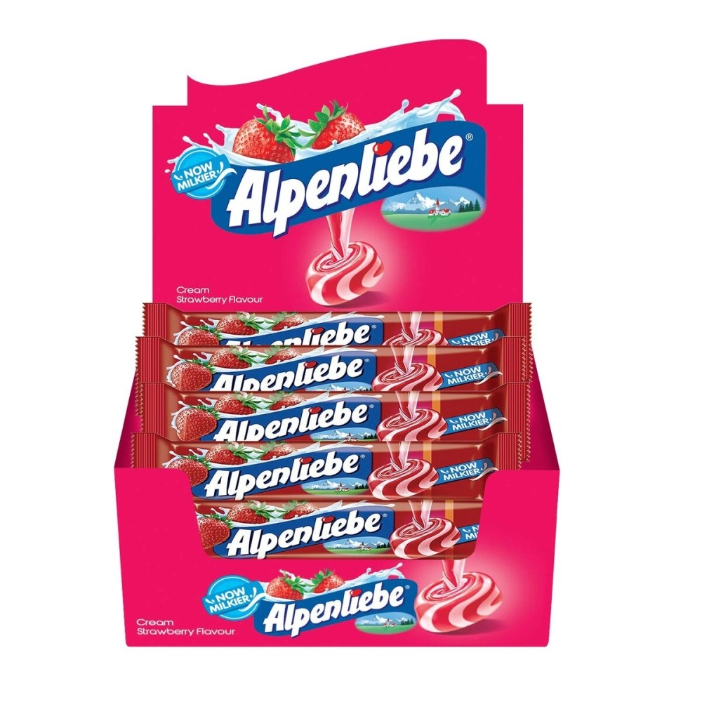 Alpenliebe Gold, Cream Strawberry Candy Stick Pack, 720 Grams- Pack of 20
