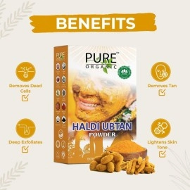 SKYMORN- Pure Organic Haldi Ubtan Powder Face Pack (Dulhan Special) for Face, Body Fairness, Tanning, Glowing Skin, Turmeric Moisturizer (100 Gram)