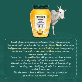 Anveshan Empowering farmers with technology A2 Desi Cow Ghee (1Ltr x 2 Jars) | Glass Jar | Bilona Method | Curd-Churned | Pure, Natural & Healthy | Lab Tested | Grass-Fed Cultured Ghee