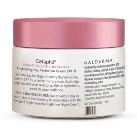 Cetaphil Brightening Day Protection Cream SPF 15-50 g| Day Cream for Dark Spots, Uneven Skin Tone| Niacinamide, Sea Daffodil| Fragrance-Free|