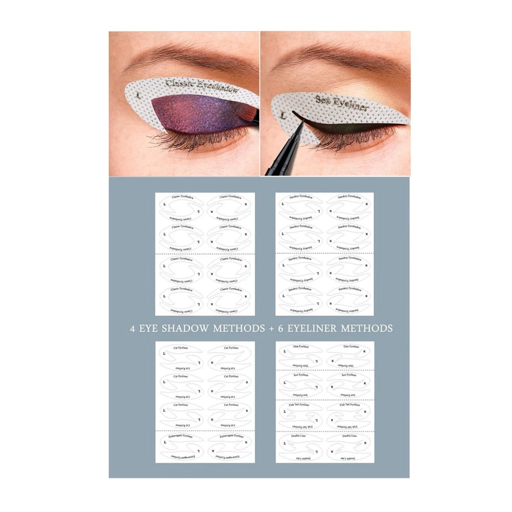 S.A.V.I 32 Styles 4 Sheets Eye Makeup Quick Eyeliner Eye-shadow Stencil Stickies For Women