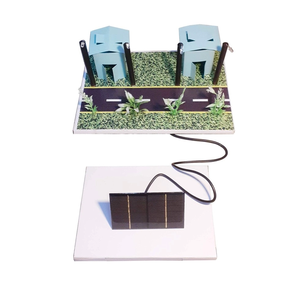 Solar Street Light Energy Conservation Model for School Science Project, with Decorative Material and Project Report.