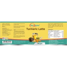 Way2Herbal Turmeric Latte/Haldi Milk Powder | Golden Turmeric Latte Mix - 100 gms