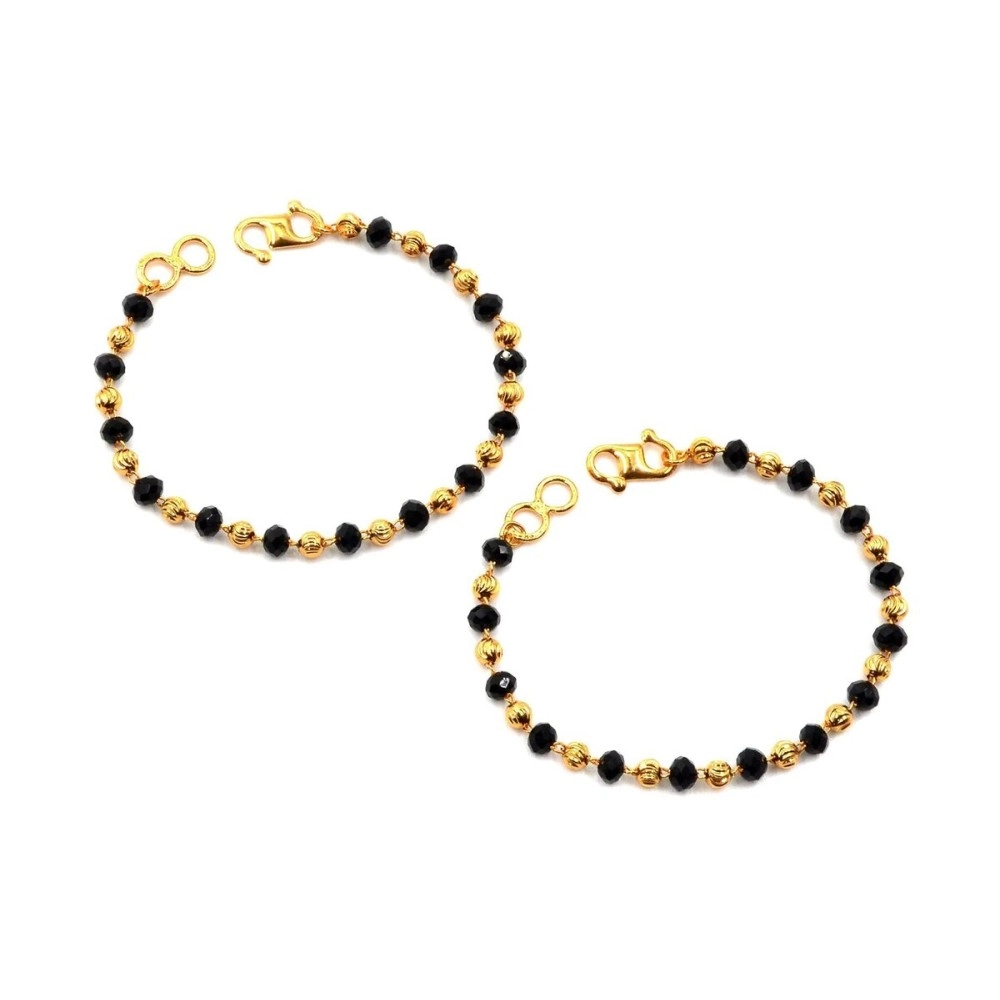 JHB Baby Bracelet Crystal Nazariya Brass Bangle/Bracelet For Kids for Baby Girls & Baby Boys(Black & Golden)