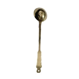BONA FIDE - Unit of signature metal exports Bonafide Pure Brass Spoon for Serving Cooking and Serving Spoon | Heavy Guage Brass Ladle Diameter 13 inch peetal chamcha