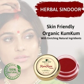 Organic Netra Sindoor/KumKum Paste - 100% Chemical Free, All Natural, No Lead, No Mercury, No Parabens, Water Resistant - 8 gm (RED)