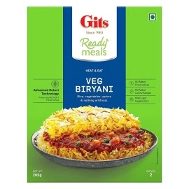 Gits Ready to Eat Rice Combo 1060g (Veg Biryani 265g X Pack of 2 + Masala Rice 265g + Veg Pulao 265g)