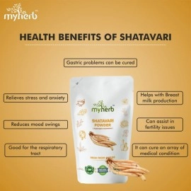 MYHERB 100% Natural Organic Shatavari Powder (Asparagus racemosus) || 227 Gm/0.5 Lbs || Promotes Vitality and Strength || For Men & Women