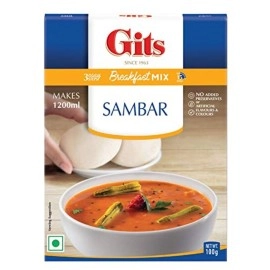 Gits Instant Sambhar Breakfast Mix, Makes 1200ml per Pack, Pure Veg, South Indian Recipe 400g (Pack of 4, 100g Each)