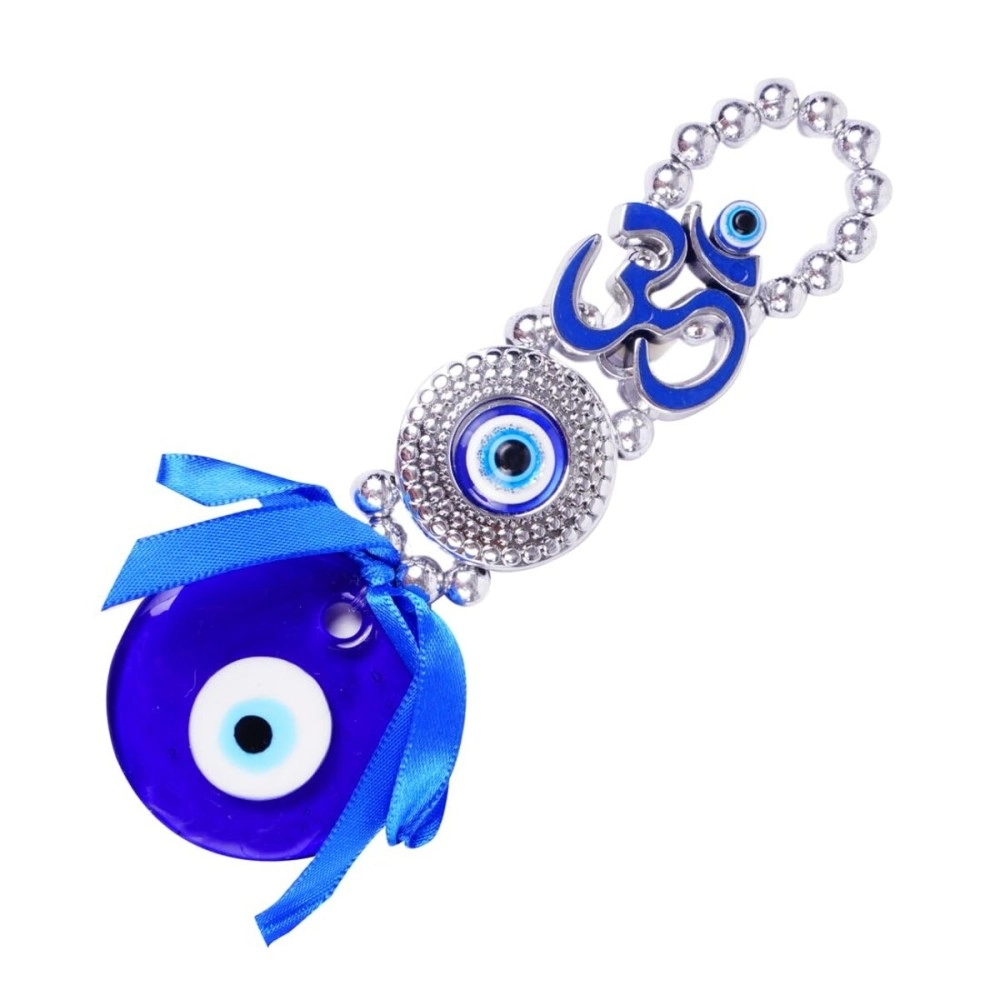 DT DECTONE Evil Eye OM Design Blue Pendant Decoration | Lucky Hanging Ornament Amulet for Car, Home and Office | Protection and Blessing Nazar Battu (1 OM)