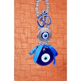 DT DECTONE Evil Eye OM Design Blue Pendant Decoration | Lucky Hanging Ornament Amulet for Car, Home and Office | Protection and Blessing Nazar Battu (1 OM)