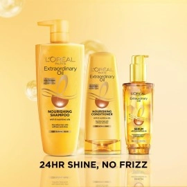 LOral Paris Serum, Protection and Shine, For Dry, Flyaway & Frizzy Hair, With 6 Rare Flower Oils, Extraordinary Oil, 30ml