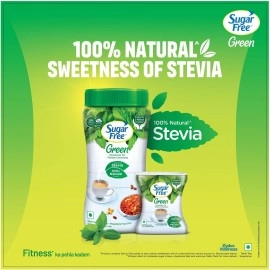 Sugar Free Green Stevia Pouch 400 g |100% Plant based Natural Sweetener | Equivalent to Sweetness from 1Kg Sugar | 100% Natural Stevia leaves| Sweet like Sugar but with zero calories
