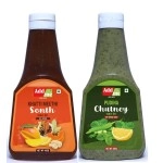 Add me Homemade Classic Indian Chutney Combo, Khatti Meethi Sonth 450g + Tangy Dhania Pudina Chutney 390g