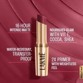 Lakm 9TO5 Primer + Matte Lip Color MP5 Maroon Mix, Maroon Mix, 3.6 g