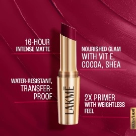 Lakm Lakme 9To5 Primer + Matte Lip Color Mp6 Deep Wine, 3.6 G