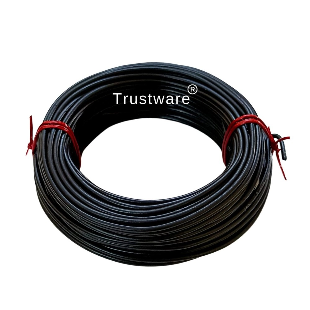 Trustware TM Rope Wire for Drying Hanging Clothes/Clothesline/Washing line/Rope Wire for Laundry,Terrace,Balcony,Indoor22 M Heavy Duty Steel Wire. Black