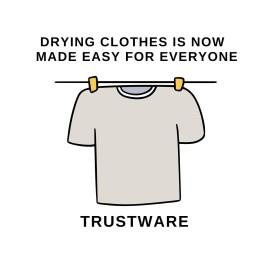 Trustware TM Rope Wire for Drying Hanging Clothes/Clothesline/Washing line/Rope Wire for Laundry,Terrace,Balcony,Indoor22 M Heavy Duty Steel Wire. Black