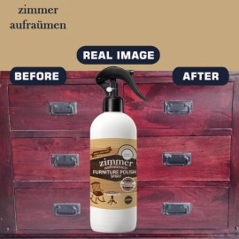 Zimmer Aufraumen Wood Polish For Furniture 450 ml Wood Shiner, Furniture Polish & Wood Miantainer Spray for Clean, Shiny and Smooth Surface. Easy Use Spray & Buff Formula