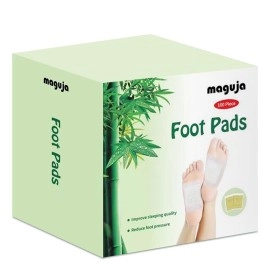 maguja Foot Pads, 100Packs Relief Stress Ginger Foot Pads and 100PCS Adhesive Sheets for Foot Care Removing Impurities, Relieve Stress Improve Sleep, Suitable for Travel or Home Use (White)