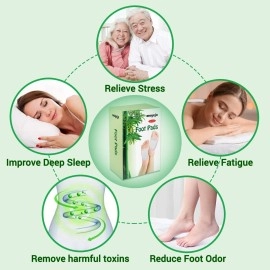 maguja Foot Pads, 100Packs Relief Stress Ginger Foot Pads and 100PCS Adhesive Sheets for Foot Care Removing Impurities, Relieve Stress Improve Sleep, Suitable for Travel or Home Use (White)