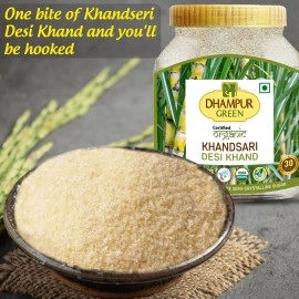 Dhampure Speciality Organic Desi Khand Khandsari Sugar, 800g| Organic Unrefined Raw Cane Sugar | No Chemicals Preservatives | Sulphurless