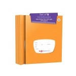 Red and Blue Line with Gap Books | Small Four Line Books | 76 Ruled Pages | Hard Brown Cover | 15.5 cm x 19 cm Approx | Pack of 5 Notebooks | for School, College and Office Use | GSM 60