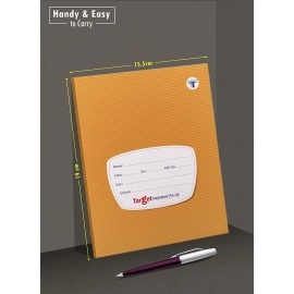 Red and Blue Line with Gap Books | Small Four Line Books | 76 Ruled Pages | Hard Brown Cover | 15.5 cm x 19 cm Approx | Pack of 5 Notebooks | for School, College and Office Use | GSM 60