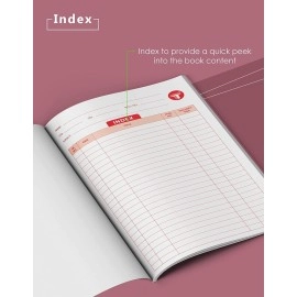 Red and Blue Line with Gap Books | Small Four Line Books | 76 Ruled Pages | Hard Brown Cover | 15.5 cm x 19 cm Approx | Pack of 5 Notebooks | for School, College and Office Use | GSM 60