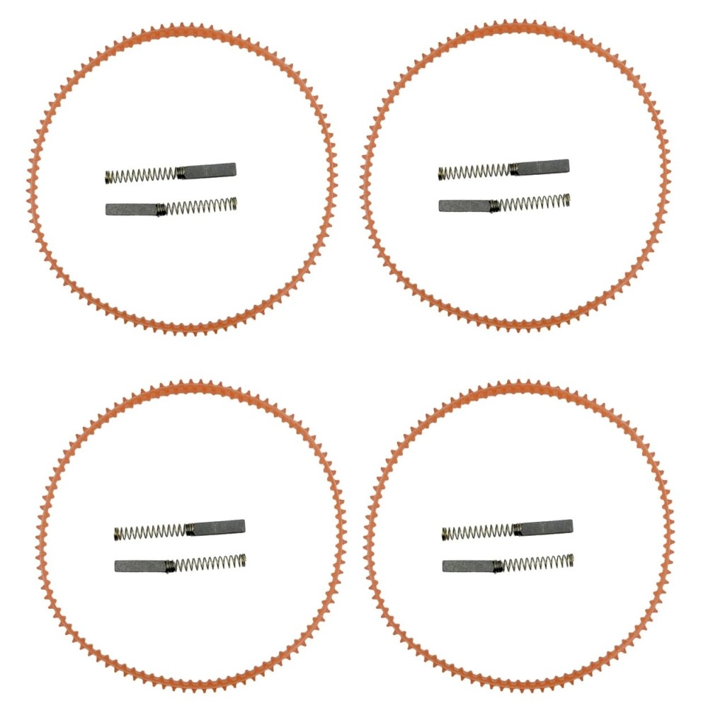 ZENITH Sewing Machine Motor Belt (Nylon) and Carbon Set for Domestic Sewiing machine Motors. SIZE 115 mm / 4.5 Inch Diameter Nylon (4) 4 BELTS and 8 CARBON SET