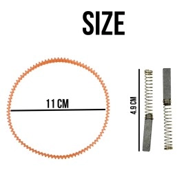 ZENITH Sewing Machine Motor Belt (Nylon) and Carbon Set for Domestic Sewiing machine Motors. SIZE 115 mm / 4.5 Inch Diameter Nylon (4) 4 BELTS and 8 CARBON SET