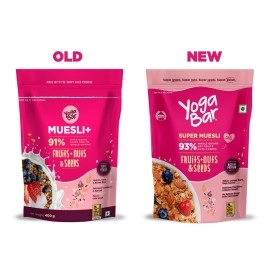 Yogabar Wholegrain Breakfast Muesli |Fruits Nuts and Seeds | Dark Chocolate Cranberry |No Sugar Super Muesli |400gm Each