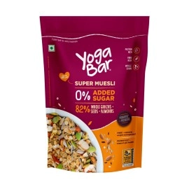 Yogabar Wholegrain Breakfast Muesli |Fruits Nuts and Seeds | Dark Chocolate Cranberry |No Sugar Super Muesli |400gm Each