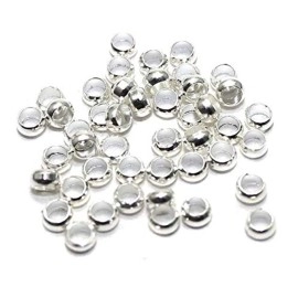 Beadsnfashion Brass Crimp Beads Silver for DIY Jew..