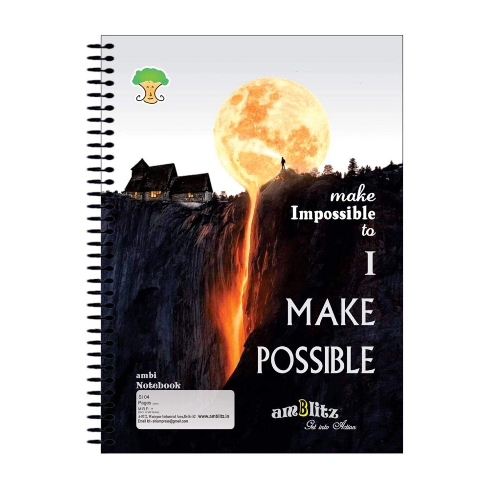 amblitz 5 Subject Spiral Notebook - Ruled -200Pages, 70 GSM, Size A4 approx.