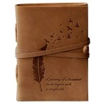 CAVALO - Be Unique Leather Leaf of Tree and a Quote Embossed with Unlined 200 Pages Antique Handmade Bound Notepad for Men and Women ( 5 X 7 Inches )