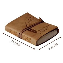 CAVALO - Be Unique Leather Leaf of Tree and a Quote Embossed with Unlined 200 Pages Antique Handmade Bound Notepad for Men and Women ( 5 X 7 Inches )
