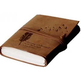 CAVALO - Be Unique Leather Leaf of Tree and a Quote Embossed with Unlined 200 Pages Antique Handmade Bound Notepad for Men and Women ( 5 X 7 Inches )