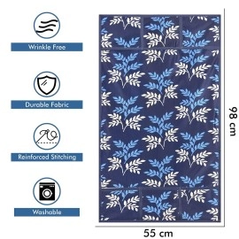 Yellow Weaves Fridge Top Cover, Fridge Handle Covers, Fridge Mats (Blue)