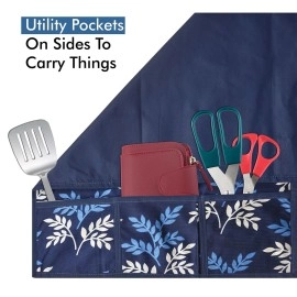 Yellow Weaves Fridge Top Cover, Fridge Handle Covers, Fridge Mats (Blue)