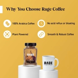 Rage Coffee 50 Gms Butterscotch Delight Flavour - Premium Arabica Instant Coffee | Boldest, Smoothest, Tastiest, All Natural Coffee