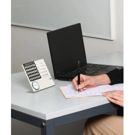 ZAHEPA Lifetime/Perpetual/Permanent/Stainless Steel Table Calendar/Desk Planner/Farewell Gift for Colleague with Clock & Month Display (11 cm X 11 cm X 4 cm) Small Size (Pack of 1)