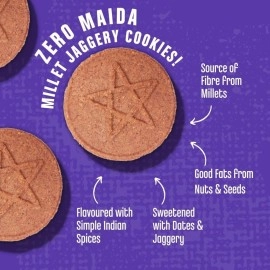 Early Foods Biscuits Combo Pack of 2 - Jowar Almond & Ragi Choco Millet Jaggery Cookies X 2, 150g Each | Sugar free Biscuits