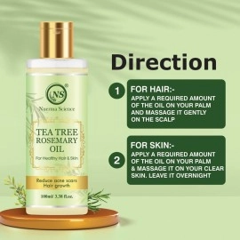 Nuerma Science Tea Tree Rosemary Hair Oil for Hair Growth, Healthy Hair & Hair Fall Control, 100 ML