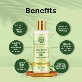 Nuerma Science Tea Tree Rosemary Hair Oil for Hair Growth, Healthy Hair & Hair Fall Control, 100 ML