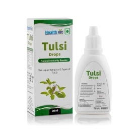 Healthvit Tulsi Drops- Concentrated Extract of 5 Rare Tulsi for Natural Immunity Boosting & Cough and Cold Relief 30ml (Pack of 2)