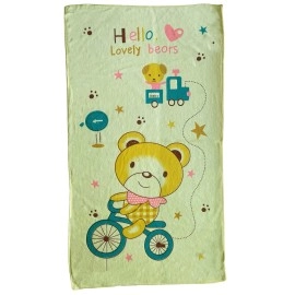 TERI BERI 100% Soft Cotton Baby Bath Towel for Infants/New Born/Babies (0-12 Months) (Pack of 2) (Colours & Prints Vary), Multi