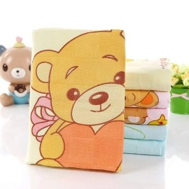 TERI BERI 100% Soft Cotton Baby Bath Towel for Infants/New Born/Babies (0-12 Months) (Pack of 2) (Colours & Prints Vary), Multi